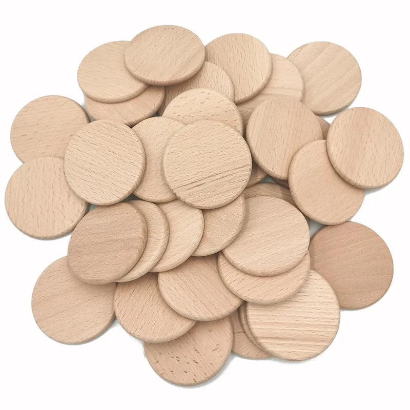 Board Game With Chips - 50PCS Round Unfinished Wood Cutout Circles