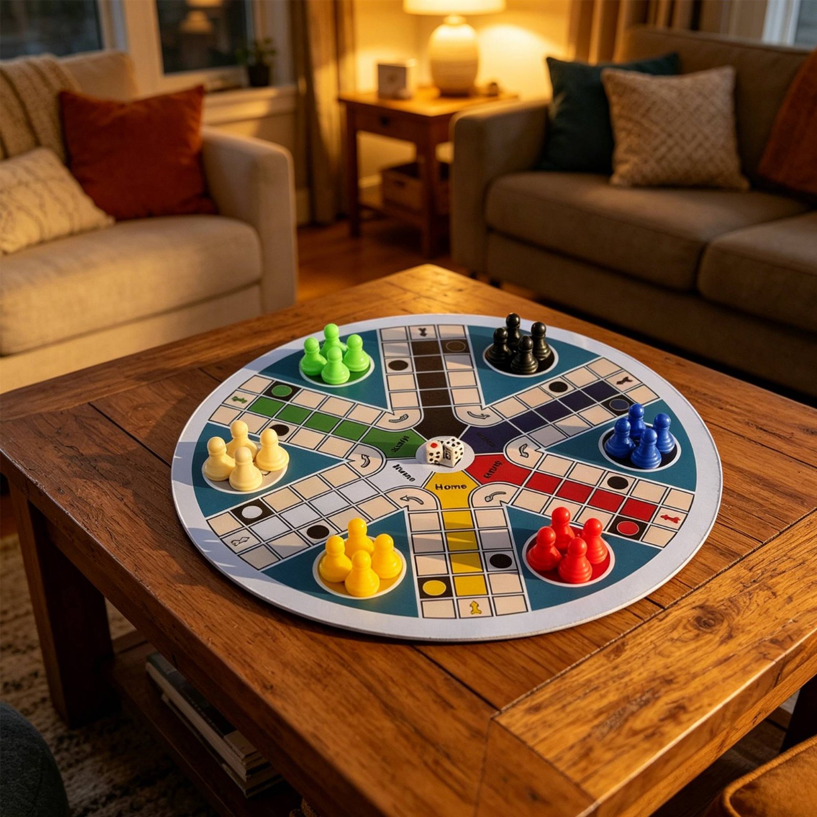 Ludo Game Set 6 Players Round  - Board Game Ludo review and price