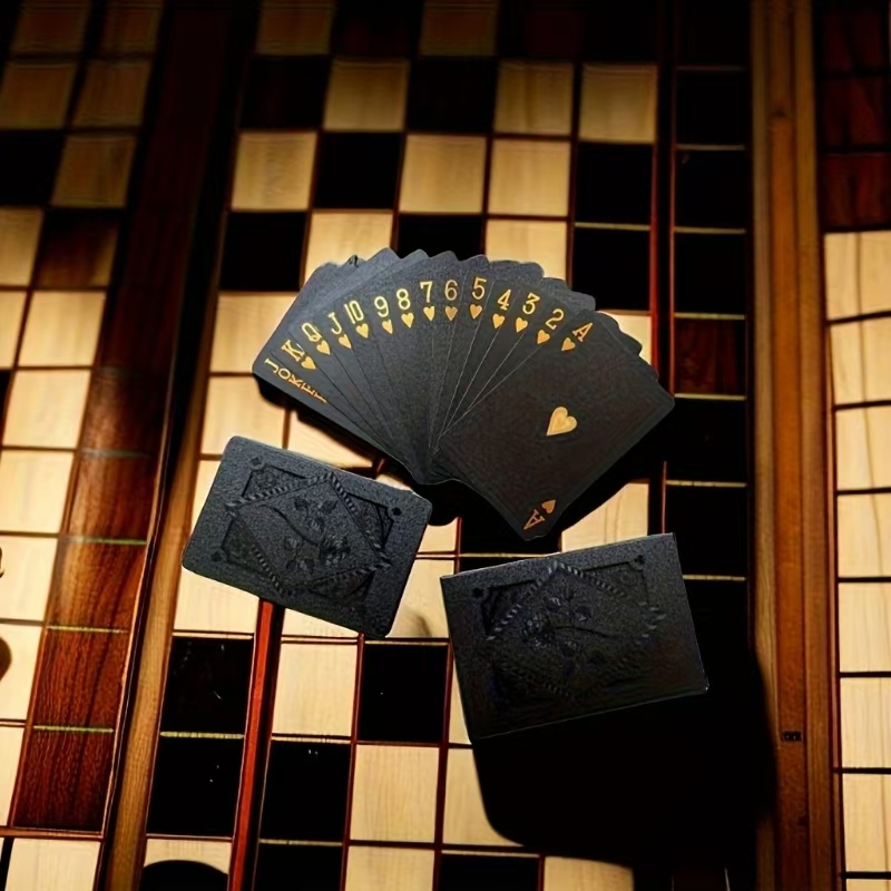 Color Black Gold Playing Card  - Board Game With Chips review and price